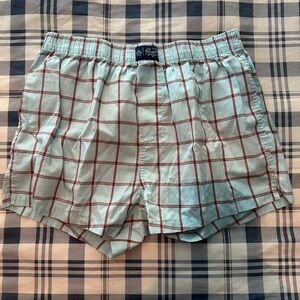 Penguin Checkered Shorts in Light Blue and Red